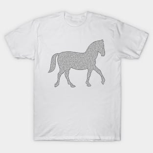 Horse - geometric pattern - black and white. T-Shirt